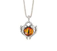 Hao Wu Xuan Punk Blue Brown Red Purple Colors Cabochon Glass Devil's Eye Necklace 73cm Sweater Chain