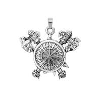 Hao Wu Xuan Punk Fashion Women/Men's Viking Odin Rune Axe Pendants DIY Necklace Accessories