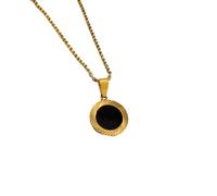 Hao Wu Xuan Punk Round Necklace for Men Boys,Embossing Radiation Sunburst Stainless Steel Necklace,Birthday Father Jewelry Gift