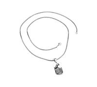 Hao Wu Xuan Punk Sea Wave Necklace for Men Boys,Waterproof Black Print Sailboat Military Pendant,Gift to Husband Son Dad