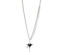 Hao Wu Xuan Punk Star Earings Enamel Love Cross Dangle Earrings Goth Accessories Piercing Womens Earring