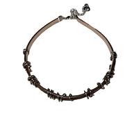 Hao Wu Xuan Punk Trendy Gothic Geometry Leather Collar Chain Choker Necklace For Women Men Fashion Vintage Jewelry Accessories