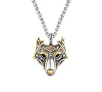 Hao Wu Xuan Punk Vikings Celtic Wolf Necklaces Mens Norse Mythology Odin Rune Stainless Steel Animal Pendant Amulet Never Fade Male Jewelry