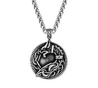 Hao Wu Xuan Punk Vikings Dragon Necklaces Men Vintage Norse Runes Celtic Knot Ouroboros Stainless Steel Pendant Scandinavian Amulet Jewelry