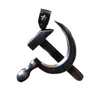 Hao Wu Xuan Red Battle Damage Sickle Hammer Silver Black Men's And Women's Ethnic Style Necklace Badge Emblem Pendant Accessories