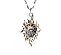 Hao Wu Xuan Retro All Seeing Eye of The Sun God Pendant Necklace Men Women Amulet Rock Party Fashion Jewelry Gift