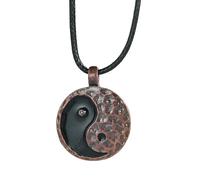 Hao Wu Xuan Retro Alloy Feng Shui Tai Chi Pendant Necklace Yin Yang Fish Water Drop Charm Amulet for Men Women Jewelry Accessory Party Gifts