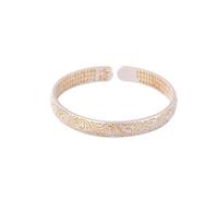 Hao Wu Xuan Retro Charms Auspicious Gold Carving Tang Grass Pattern Bracelet silver Palace Style Light Luxury Simple Bracelets jewelry
