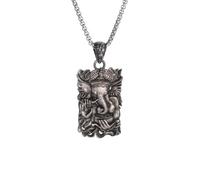 Hao Wu Xuan Retro Exquisite Elephant God Pendant Necklace Men and Women Fashion Wisdom God Fortune Amulet Jewelry Accessories