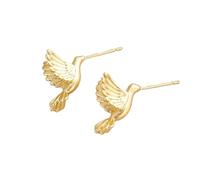 Hao Wu Xuan Retro Hummingbird Studs Earrings Women's Personalized Earring Hip-hop Avant-garde Men's Minimalist Jewelry Party Accessories
