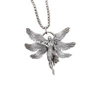 Hao Wu Xuan Retro Mythical Seraph Warrior Patron Saint Pendant Necklace for Men and Women Punk Trend Casual Party Jewelry Gift