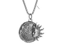 Hao Wu Xuan Retro Nordic Mythology Sun, Moon and Star Pendant Necklace for Men and Women Series Couple Jewelry Amulet Gift