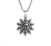Hao Wu Xuan Retro Nordic Sun God Pendant Necklace Men and Women Fashion Amulet Jewelry Gift