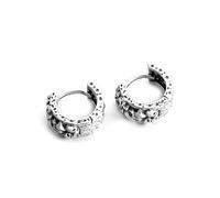 Hao Wu Xuan Retro Punk Skull Circle Hypoallergenic Earrings Men Hip Hop Rock Cool Street Jewelry Gift