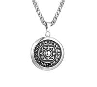 Hao Wu Xuan Retro Viking Warriors Shield Necklaces Men's Norse Runes Valknut Pendant Stainless Steel Talisman Charm Icelandic Jewelry