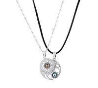 Hao Wu Xuan Romantic 100 Language I Love You Sun Moon Couple Pendant Necklace Fashion Men Women Party Accessories