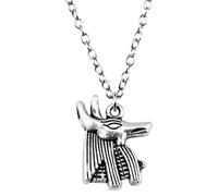 Hao Wu Xuan Rope chain Colors ship's anchor x16mm Ancient Egyptian god of death Anubis Charm Pendant Necklace Jewelry For Women gift