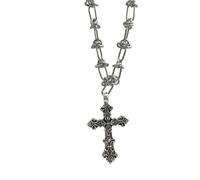 Hao Wu Xuan Rope chain fashion Personalized Punk Design Hollowed Out Cross Pendant Necklace Ladies Personalized Trend Holiday Jewelry Accessories gift