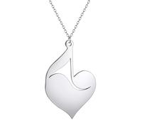 Hao Wu Xuan Rope chain Music Note Heart Necklace For Women synthesis Jewelry Simple Statement Pendant Necklace Music Teacher Gift gift
