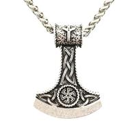 Hao Wu Xuan Rope chain Nostalgia Slavic Symbol Perun Axe With Kolovrat Pendant Trinity Viking Rune ship's anchor Scandinavian Norse Vintage Necklace gift