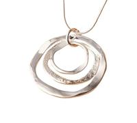 Hao Wu Xuan Round Chain Infinity Oval Pendant Necklace for Women Gold Color Charm Necklaces Femme Choker Stainless Steel Jewelry collar