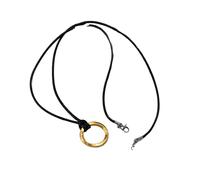 Hao Wu Xuan Round Mobius Necklace for Men,Stainless Steel Pendant with Black Wax Rope,Classic Jewelry Gift to Husband Father Son