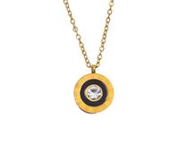Hao Wu Xuan Round Roman Numeral Pendant Necklace for Women, Hypoallergenic Stainless Steel Jewelry, Elegant Charm Accessories Gift