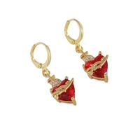 Hao Wu Xuan Sacred Heart Earring Gold Color Flame Cross Thorn Design Drop Earring For Women Girls Jewelry Catholic Believer Gift