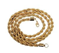Hao Wu Xuan Sale Retail Long Gold-Color Man Necklace 4mm 16,18,20,22,24,26,28,30 Inch Twist Rope Chain Jewelry Accesory