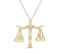 Hao Wu Xuan Scale of Justice Pendant Lawyer Necklace Women Men Stainless Steel Jewelry Birthday Gift