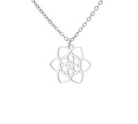 Hao Wu Xuan Seed of Life Chakra Flower Women's Necklace Sacred Geometry Round Charm Stainless Steel Jewelry Gifts