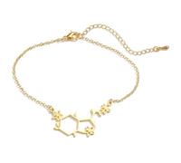 Hao Wu Xuan Serotonin Molecule Bracelets For Women Hormone Molecules DNA Bracelet Stainless Steel Chemistry Bracelet Nurse Jewelry
