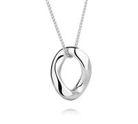 Hao Wu Xuan Silver/Gold Color Simple Irregular Twist Hollow Out Oval Pendant Necklace Women's Fashion Jewelry