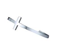 Hao Wu Xuan SILVERLY CROSS CUFF BRACELET STAINLESS STEEL SIDEWAYS CROSS BRACELET OPEN CUFF BANGLE FOR MEN UNISEX JEWELRY