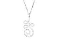 Hao Wu Xuan Simple Design Vortex Carved Charms Spiral Swirl Pendant Necklace Chain for Gift Stainless Steel Jewelry Collares
