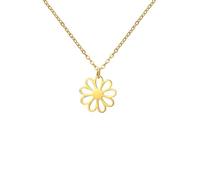 Hao Wu Xuan Simple Nine Petal Flower Pendant Necklace For Women Girls Stainless Steel Jewelry Gift