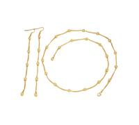 Hao Wu Xuan Simple Y Shape Long Chest Chain Necklace Tassel Piercing Drop Earrings for Women Trend 2025 Wedding Jewelry Set