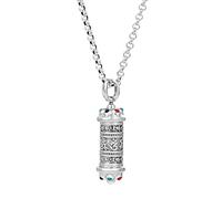 Hao Wu Xuan Six-character True Word r Inlaid Turquoise Pendant with Hollow Out Can Be Opened Necklace Exquisite Classic Jewelry