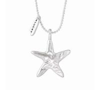 Hao Wu Xuan small fresh round bead necklace simple and irregular luster texture silver star collarbone chain jewelry gift