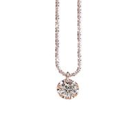 Hao Wu Xuan Sparkling Zircon Necklaces Women Versatile Clavicle Chain Clear Zircon Pendant Dainty Necklace for Women