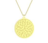 Hao Wu Xuan Stainless Steel 72 Names Of The God Moses Pendant Necklace For Women Men Talisman Charm Jewelry