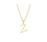 Hao Wu Xuan Stainless Steel A-Z Initial Letter Necklace For Women Men Fashion Gold Color 26 Alphabet Pendant Necklaces Jewelry Birthday Gift