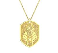 Hao Wu Xuan Stainless Steel Ancient Egypt Anubis Osiris God of Death Pendant Necklace For Men Viking Punk Unique Gifts