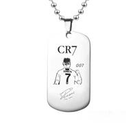 Hao Wu Xuan Stainless Steel Army Pendant Necklace C Ronaldo 007 Jersey Men Boy Soccer Fan Gifts Football Jewelry Accessories