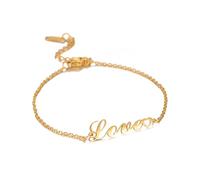 Hao Wu Xuan Stainless Steel Bracelet For Women Man Love Heart Gold Color Pulseira Feminine Lover's Engagement Jewelry Gift