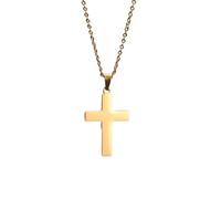 Hao Wu Xuan Stainless Steel Cross Pendant Choker Necklace For Women Church Dainty Collar Jewelry Gift