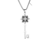 Hao Wu Xuan Stainless Steel Irish Witch Knot Celtic Knot Love Cross Key Pendant Necklace Couple Fashion Trend Lucky Amulet Jewelry Gift