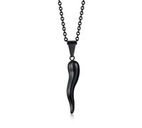 Hao Wu Xuan Stainless Steel Italian Horn Pendant Necklaces for Men Jewelry,Fashion Chic Cha Necklace