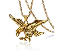 Hao Wu Xuan Stainless Steel Men's Necklace Steel Men's Eagle Wing Pendant European and American Fashion Trendy Jewelry