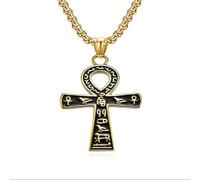 Hao Wu Xuan Stainless steel men's pendant ancient Egyptian symbol Anka cross necklace